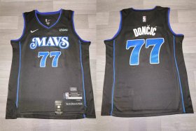 Cheap Mavericks 77 Luka Doncic Black Nike 2023-24 City Edition Swingman Jersey
