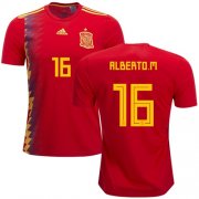 Wholesale Cheap Spain #16 Alberto M. Home Soccer Country Jersey