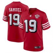 Wholesale Cheap Men's San Francisco 49ers #19 Deebo Samuel Scarlet 75th Anniversary Nike Jersey