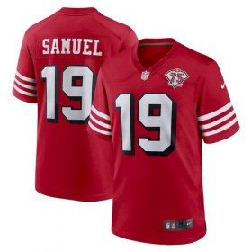 Wholesale Cheap Men\'s San Francisco 49ers #19 Deebo Samuel Scarlet 75th Anniversary Nike Jersey