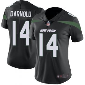 Wholesale Cheap Nike Jets #14 Sam Darnold Black Alternate Women\'s Stitched NFL Vapor Untouchable Limited Jersey