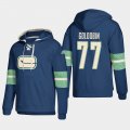 Wholesale Cheap Vancouver Canucks #77 Nikolay Goldobin Blue adidas Lace-Up Pullover Hoodie