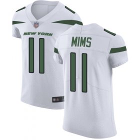 Wholesale Cheap Nike Jets #11 Denzel Mim White Men\'s Stitched NFL New Elite Jersey