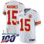 Wholesale Cheap Nike Chiefs #15 Patrick Mahomes White Super Bowl LIV 2020 Men's Stitched NFL 100th Season Vapor Untouchable Limited Jersey
