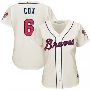 Wholesale Cheap Braves #6 Bobby Cox Cream Alternate Women's Stitched MLB Jersey