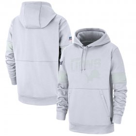Wholesale Cheap Detroit Lions Nike NFL 100 2019 Sideline Platinum Therma Pullover Hoodie White