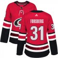 Wholesale Cheap Adidas Hurricanes #31 Anton Forsberg Red Home Authentic Women's Stitched NHL Jersey