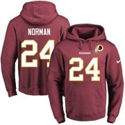 Wholesale Cheap Nike Redskins #24 Josh Norman Burgundy Red Name & Number Pullover NFL Hoodie