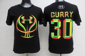 Wholesale Cheap Men\'s Golden State Warriors #30 Stephen Curry NBA Black Candy T-Shirt