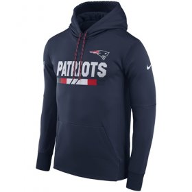 Wholesale Cheap Men\'s New England Patriots Nike Navy Sideline ThermaFit Performance PO Hoodie