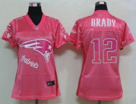 Wholesale Cheap Nike Patriots #12 Tom Brady Pink Women\'s Fem Fan NFL Game Jersey