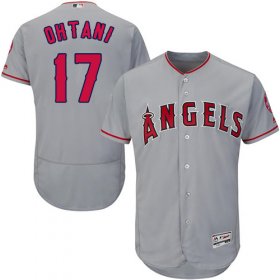 Wholesale Cheap Angels of Anaheim #17 Shohei Ohtani Grey Flexbase Authentic Collection Stitched MLB Jersey