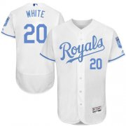 Wholesale Cheap Royals #20 Frank White White Flexbase Authentic Collection Father's Day Stitched MLB Jersey