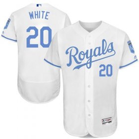 Wholesale Cheap Royals #20 Frank White White Flexbase Authentic Collection Father\'s Day Stitched MLB Jersey