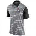 Wholesale Cheap Men's Miami Marlins Nike Gray Dri-FIT Stripe Polo