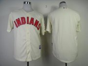 Wholesale Cheap Indians Blank Cream Cool Base Stitched MLB Jersey