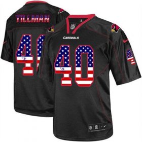 Wholesale Cheap Nike Cardinals #40 Pat Tillman Black Men\'s Stitched NFL Elite USA Flag Fashion Jersey