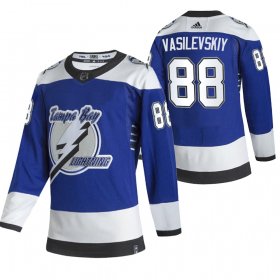 Wholesale Cheap Tampa Bay Lightning #88 Andrei Vasilevskiy Blue Men\'s Adidas 2020-21 Reverse Retro Alternate NHL Jersey
