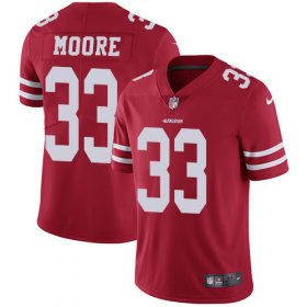 Wholesale Cheap Nike 49ers #33 Tarvarius Moore Red Team Color Men\'s Stitched NFL Vapor Untouchable Limited Jersey