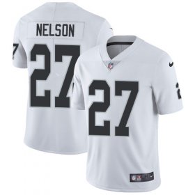 Wholesale Cheap Nike Raiders #27 Reggie Nelson White Men\'s Stitched NFL Vapor Untouchable Limited Jersey
