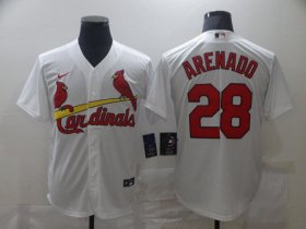 Wholesale Cheap Men\'s St. Louis Cardinals #28 Nolan Arenado White Stitched MLB Cool Base Nike Jersey
