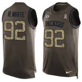 Wholesale Cheap Nike Packers #92 Reggie White Green Men\'s Stitched NFL Limited Salute To Service Tank Top Jersey