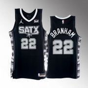 Wholesale Men' San Antonio Spurs #22 Malaki Branham 2022-23 Black Stitched Jersey