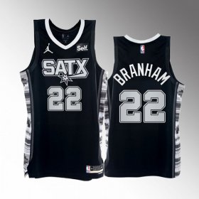 Wholesale Men\' San Antonio Spurs #22 Malaki Branham 2022-23 Black Stitched Jersey