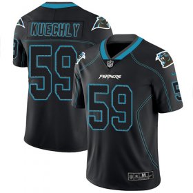Wholesale Cheap Nike Panthers #59 Luke Kuechly Lights Out Black Men\'s Stitched NFL Limited Rush Jersey