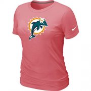 Wholesale Cheap Women's Nike Miami Dolphins Pink Logo T-Shirt