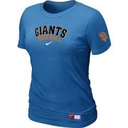 Wholesale Cheap Women's San Francisco Giants Nike Short Sleeve Practice MLB T-Shirt Indigo Blue