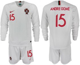 Wholesale Cheap Portugal #15 Andre Gome Away Long Sleeves Soccer Country Jersey