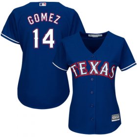 Wholesale Cheap Rangers #14 Carlos Gomez Blue Alternate Women\'s Stitched MLB Jersey