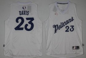 Wholesale Cheap Men\'s New Orleans Pelicans #23 Anthony Davis adidas White 2016 Christmas Day Stitched NBA Swingman Jersey