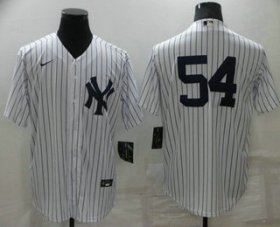 Wholesale Cheap Men\'s New York Yankees #54 Aroldis Chapman White No Name Stitched MLB Nike Cool Base Jersey