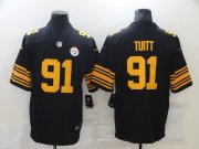 Wholesale Cheap Men's Pittsburgh Steelers #91 Stephon Tuitt Black 2016 Color Rush Stitched NFL Nike Limited Jersey