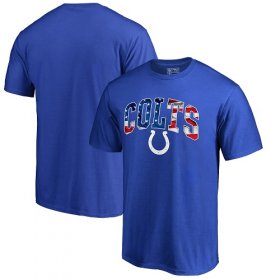 Wholesale Cheap Men\'s Indianapolis Colts NFL Pro Line by Fanatics Branded Royal Banner Wave T-Shirt