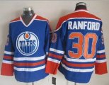 Wholesale Cheap Oilers #30 Bill Ranford Light Blue CCM Throwback Stitched NHL Jersey