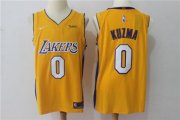 Wholesale Cheap Men's Los Angeles Lakers #0 Kyle Kuzma New Yellow 2017-2018 Nike Swingman Wish Stitched NBA Jersey