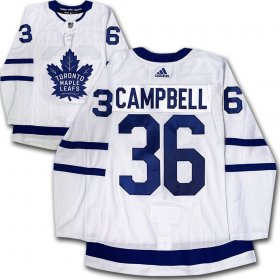 Wholesale Cheap Men\'s Toronto Maple Leafs #36 Jack Campbell White Road Stitched Adidas NHL Jersey