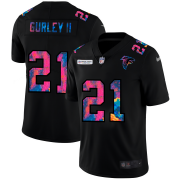 Cheap Atlanta Falcons #21 Todd Gurley II Men's Nike Multi-Color Black 2020 NFL Crucial Catch Vapor Untouchable Limited Jersey