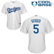 Wholesale Cheap Dodgers #5 Corey Seager White Cool Base Stitched Youth MLB Jersey