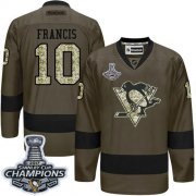 Wholesale Cheap Penguins #10 Ron Francis Green Salute to Service 2017 Stanley Cup Finals Champions Stitched NHL Jersey