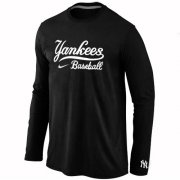 Wholesale Cheap New York Yankees Long Sleeve MLB T-Shirt Black