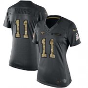 Wholesale Cheap Nike Saints #11 Deonte Harris Black Women's Stitched NFL Limited 2016 Salute to Service Jersey