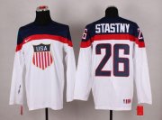 Wholesale Cheap 2014 Olympic Team USA #26 Paul Stastny White Stitched NHL Jersey