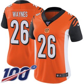 Wholesale Cheap Nike Bengals #26 Trae Waynes Orange Alternate Women\'s Stitched NFL 100th Season Vapor Untouchable Limited Jersey