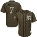 Wholesale Cheap Yankees #7 Mickey Mantle Green Salute to Service Stitched MLB Jersey