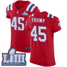 Wholesale Cheap Nike Patriots #45 Donald Trump Red Alternate Super Bowl LIII Bound Men\'s Stitched NFL Vapor Untouchable Elite Jersey