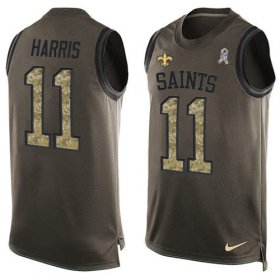 Wholesale Cheap Nike Saints #11 Deonte Harris Green Men\'s Stitched NFL Limited Salute To Service Tank Top Jersey